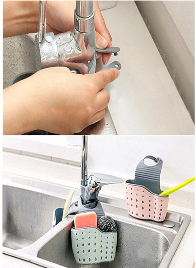 Kinteshun Kitchen Sink Caddy Sponge Holder Hang Basket for Scrubber Dish Brush Kitchen Accessories Organizer (off-white) - Image 5