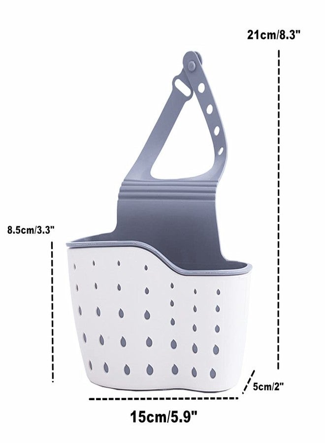 Kinteshun Kitchen Sink Caddy Sponge Holder Hang Basket for Scrubber Dish Brush Kitchen Accessories Organizer (off-white) - Image 2