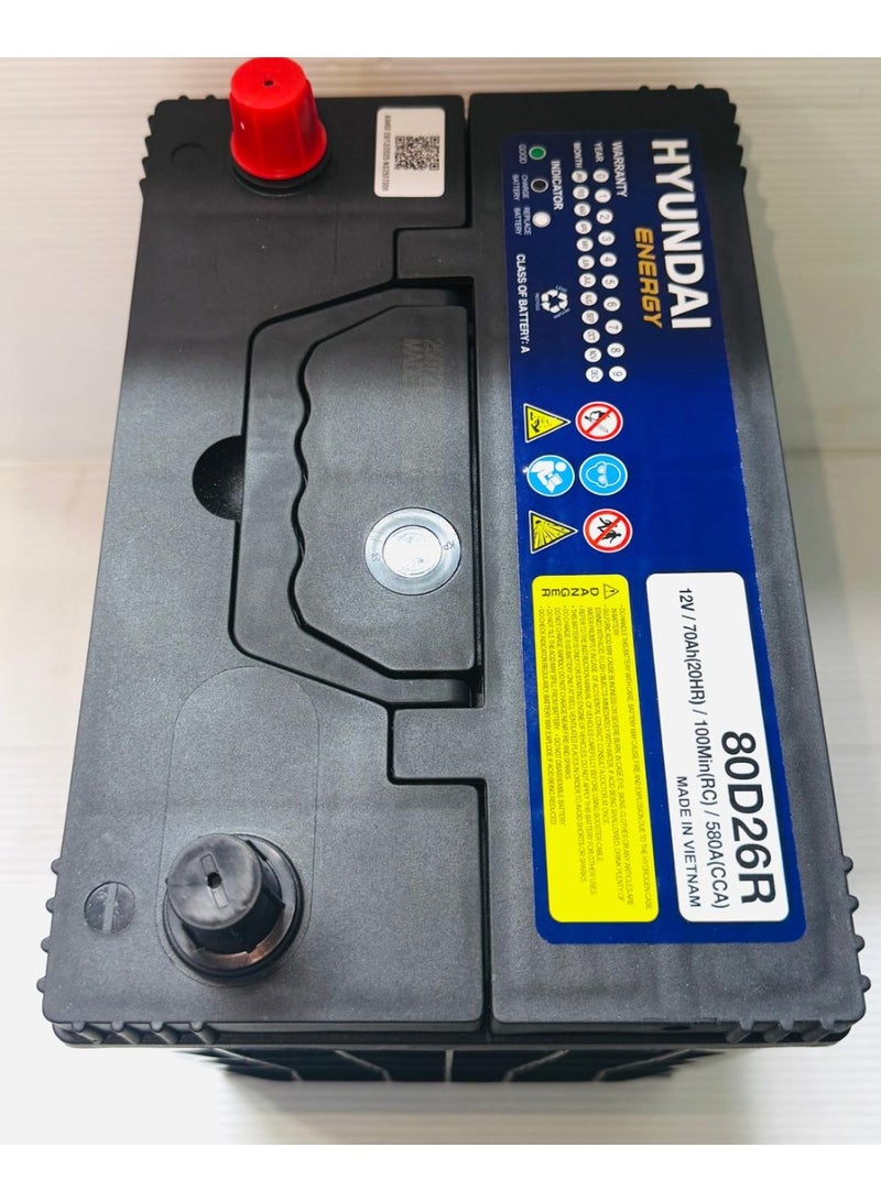 HYUNDAI Car Battery 12V 70AH 80D26R / NX110-5MF - Image 3