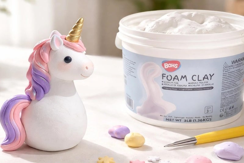 BOHS Foam Clay Pro - 3 lbs Bucket, Air Dry, No Cracks, No Stains - Modeling Clay for Adult Arts & Crafts Projects, Cosplay Items, Figurines - Age 3 Years & up - Image 2