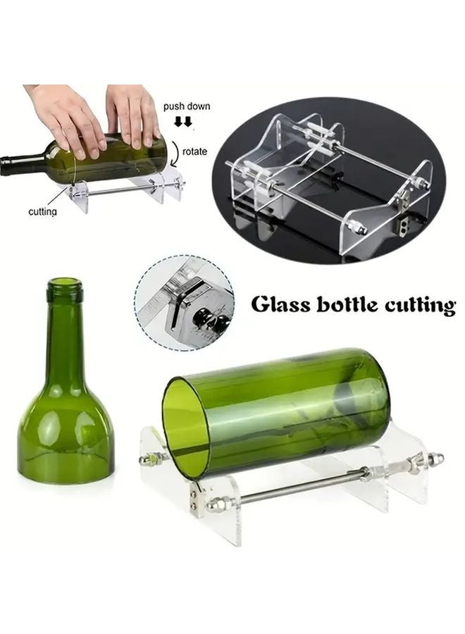Manual Glass Bottle Cutting Kit Professional Precision Tools Adjustable Lever Safety Guard - Image 2