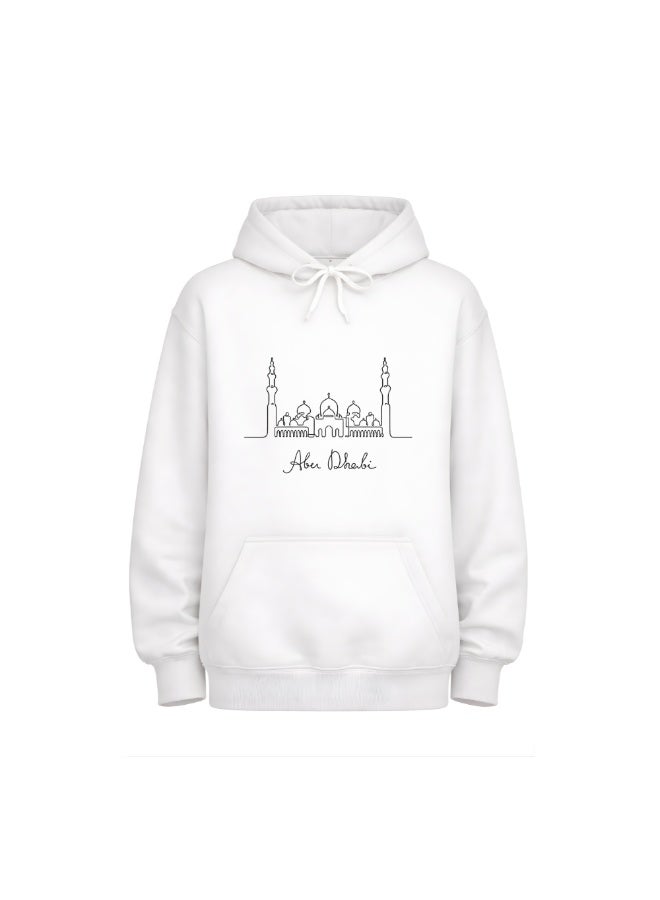 Abu Dhabi Skyline Hoodie - Soft Cotton Pullover - Casual Fashion Hoodie for Men and Women - Long Sleeve with Drawstring and Pockets - Perfect for Travel