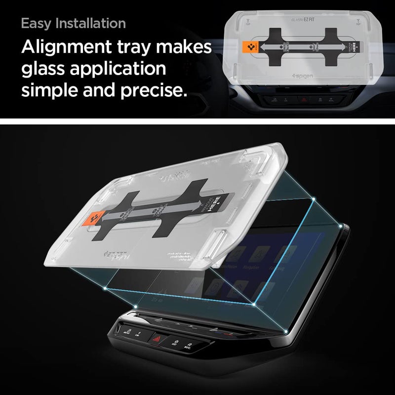 Spigen Tempered Glass Screen Protector [GlasTR EZ FIT] designed for designed for Volkswagen ID.4 Pro S (2021/2022/2023/2024) 12 inch Dashboard Touchscreen - Matte/Anti Fingerprint - Image 3