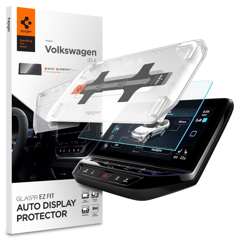 Spigen Tempered Glass Screen Protector [GlasTR EZ FIT] designed for designed for Volkswagen ID.4 Pro S (2021/2022/2023/2024) 12 inch Dashboard Touchscreen - Matte/Anti Fingerprint - Image 1