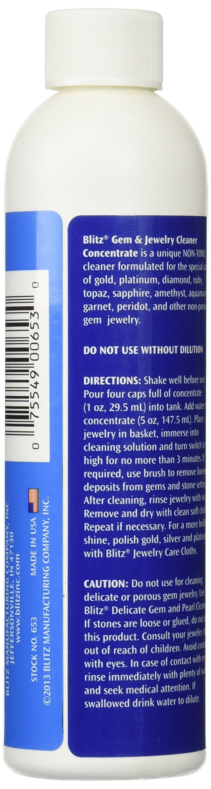 Blitz 653 Gem & Jewelry Non-Toxic Cleaner Concentrate for use in Cleaning Machines, 8 Ounces, 2-Pack - Image 3