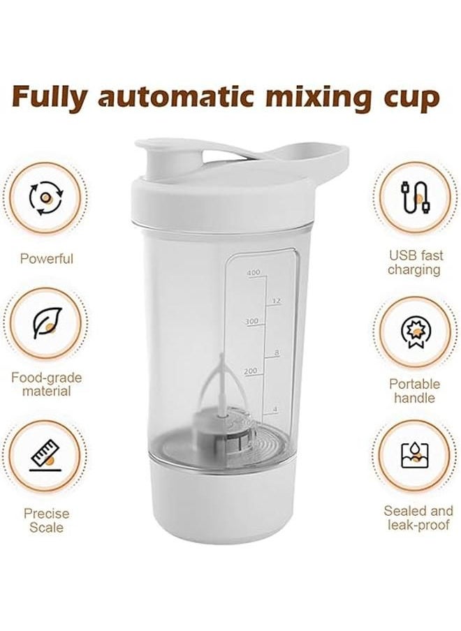 Generic - Electric Protein Shaker Bottle - USB Rechargeable Mixer Cup for Shakes and Meal Replacements, BPA-Free Tritan, 13.5oz (White) - Image 1