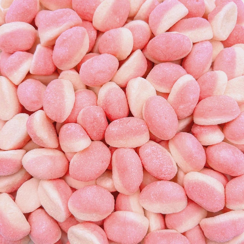 LAETAFOOD Strawberry Drops Puffy Gummies - 1 Pound Bag of Soft and Chewy Pink Treats - Image 1