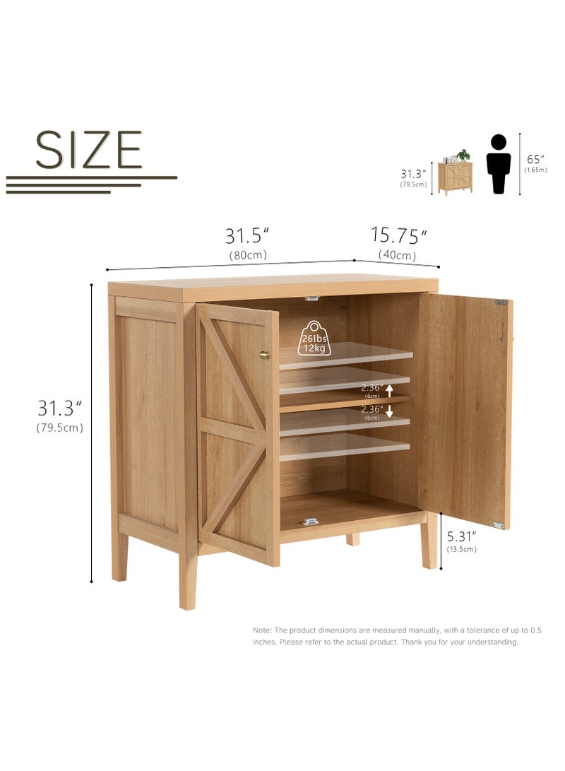 Chogori Wood Sideboard Buffet Cabinet with Doors - Farmhouse Kitchen Storage Cabinet, Coffee Bar Console Table with Adjustable Shelves, Buffet Table for Living Room, Hallway - Image 2