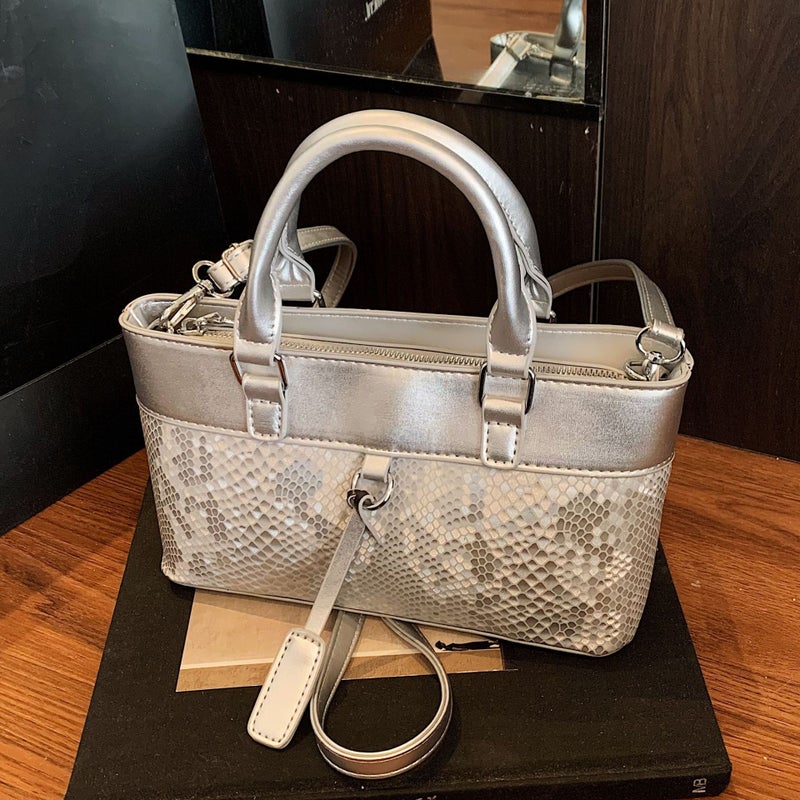 Satchel Commuter Bag For Women 2025 Style Simple Retro Casual Fresh One-Shoulder Crossbody Bucket Bag - Image 2