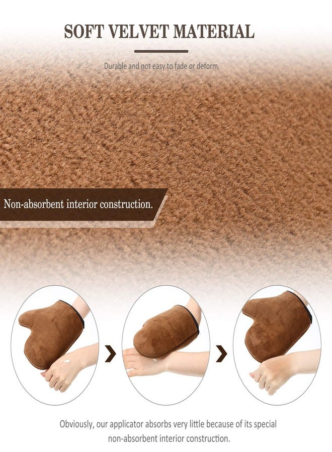 SATINIOR 4 Packs Self Tanning Mitt Applicators Double Sided Sunless Tanning Mittens Reusable Applicator Mittens Tanner Gloves with Thumb(Brown) - Image 3