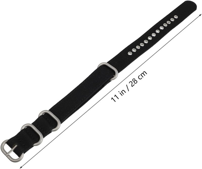 SECFOU Canvas Watch Strap 18mm Black Cotton Military-style Wristband with 304 Stainless Steel Buckle Replacement Watch Band for Men Sturdy Everyday Wear - Image 2