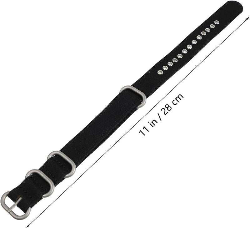 SECFOU Canvas Watch Strap 18mm Black Cotton Military-style Wristband with 304 Stainless Steel Buckle Replacement Watch Band for Men Sturdy Everyday Wear - Image 5