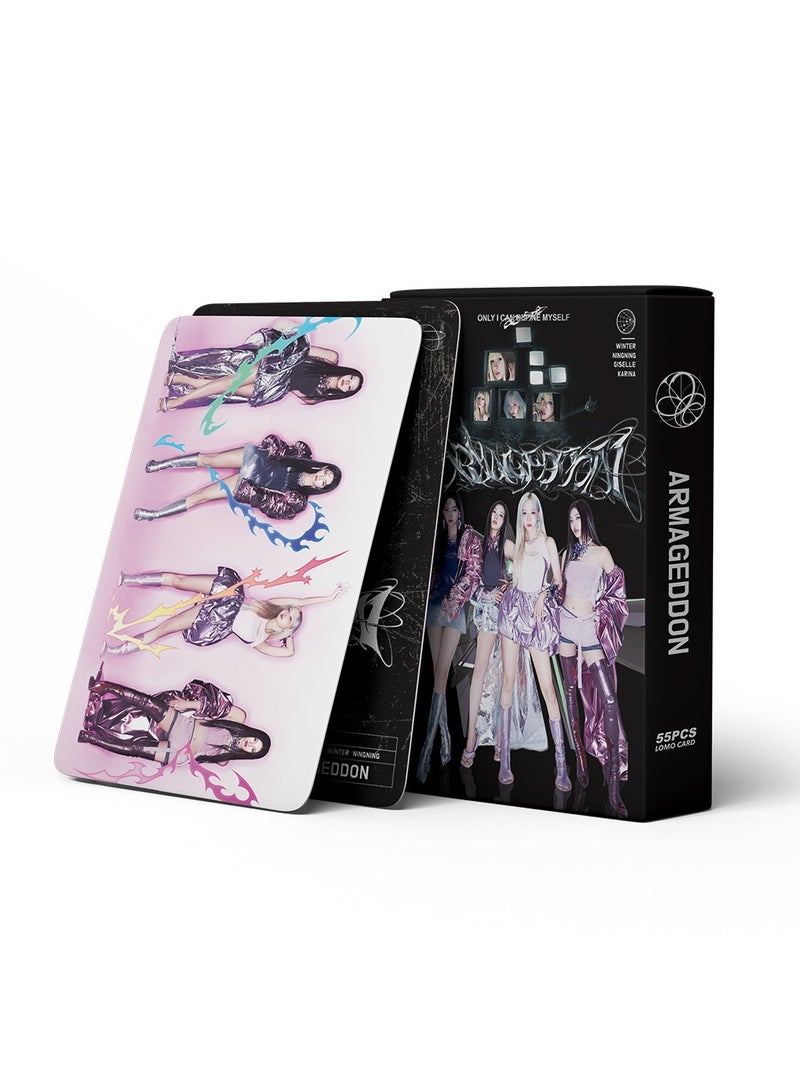 NIBEMINENT 55 Pcs Kpop Aespa Armageddon Lomo Cards Card For Fans Collection Gifts - Image 3
