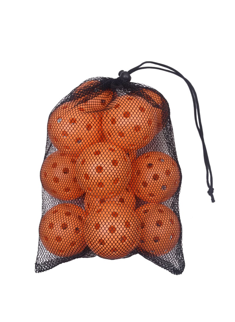 Generic Outdoor Pickleball Paddle 40 Holes 74mm Indoor And Outdoor 26 Holes Injection Moulding Ball Pickleballpaddle PE Material Orange 12 Pack [Mesh Bag Packing] Note Hole 