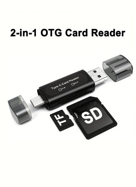 قارئ بطاقة الذاكرة الرقمية المؤمنة 2 في 1 USB 3.0 USB سي تي جي فتحة مزدوجة TF مايكرو SD SDXC SDHC مايكرو SDXC SDHC الوسائط المتعددة متوافقة مع ماك بوك ديل XPS سامسونج هواوي سوني جوجل بلاك