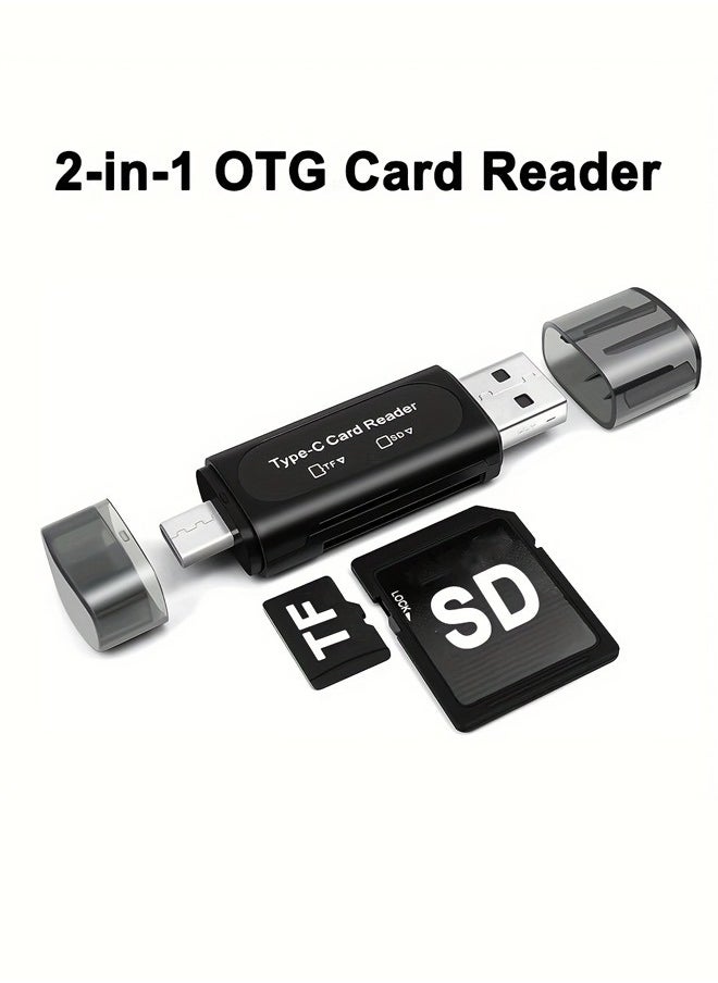 ماركة غير محددة قارئ بطاقة الذاكرة الرقمية المؤمنة 2 في 1 USB 3.0 USB سي تي جي فتحة مزدوجة TF مايكرو SD SDXC SDHC مايكرو SDXC SDHC الوسائط المتعددة متوافقة مع ماك بوك ديل XPS سامسونج هواوي سوني جوجل بلاك  - Image 1