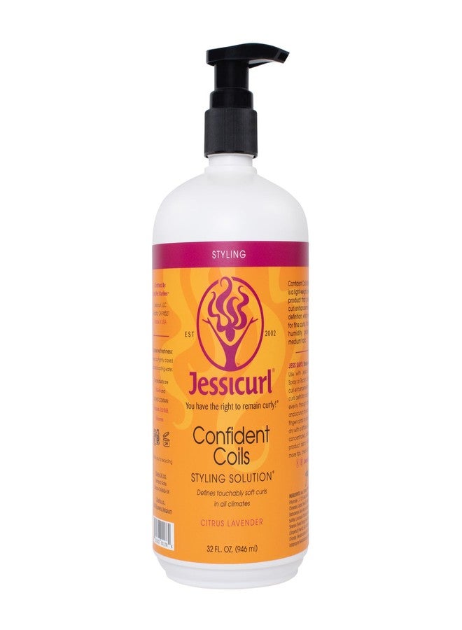 Jessicurl, Confident Coils Styling Solution, Citrus Lavender, 32 Fl oz. Curl Cream for Humidity Control and Frizz Control, Curly Hair Products, Styling Cream - Image 1