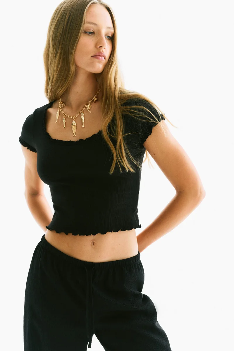 H&M Lace-trimmed top