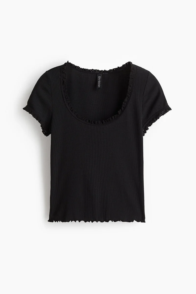 H&M Lace-trimmed top