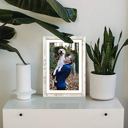 Capcillin 11x17 Picture Frame Wood Pattern Distressed White Poster Frame Set of 1, Wall Mounting,Plexiglass,Great for Prints, Mural,and Art(CP003-MD11x17-RW) - Image 4