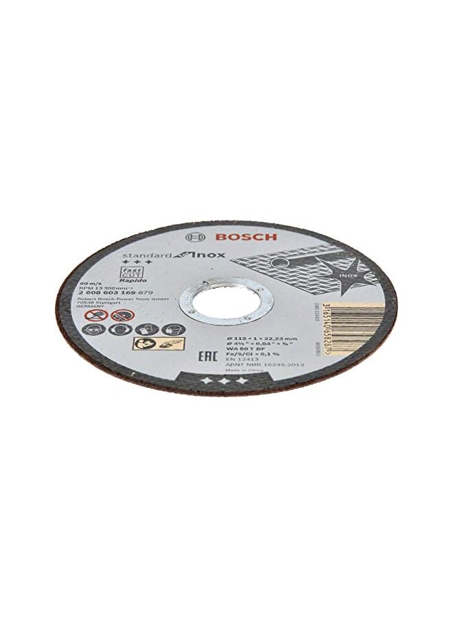 BOSCH Standard For Inox Rapido Straight Cutting Disc For Small Angle Grinders Performs Reliably In Inox 1 Piece 115 Mm Diameter - Image 3