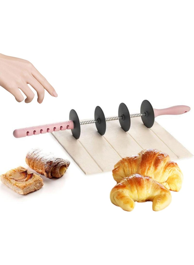 BLOOMING TIME Croissant Roller Slices,Evenly Shaped Dough Pastry Wheel,Rolling Knife Kitchen Baking Tool - Image 2