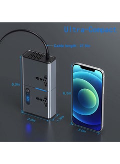 Generic 200W Car Power Inverter, DC 12/24V to 220V AC Car Inverter,3 USB 1 Type-C Ports Charger Adapter Car Plug Converter with Switch and Current LED Screen,Suitable for Car, Truck  - Image 3