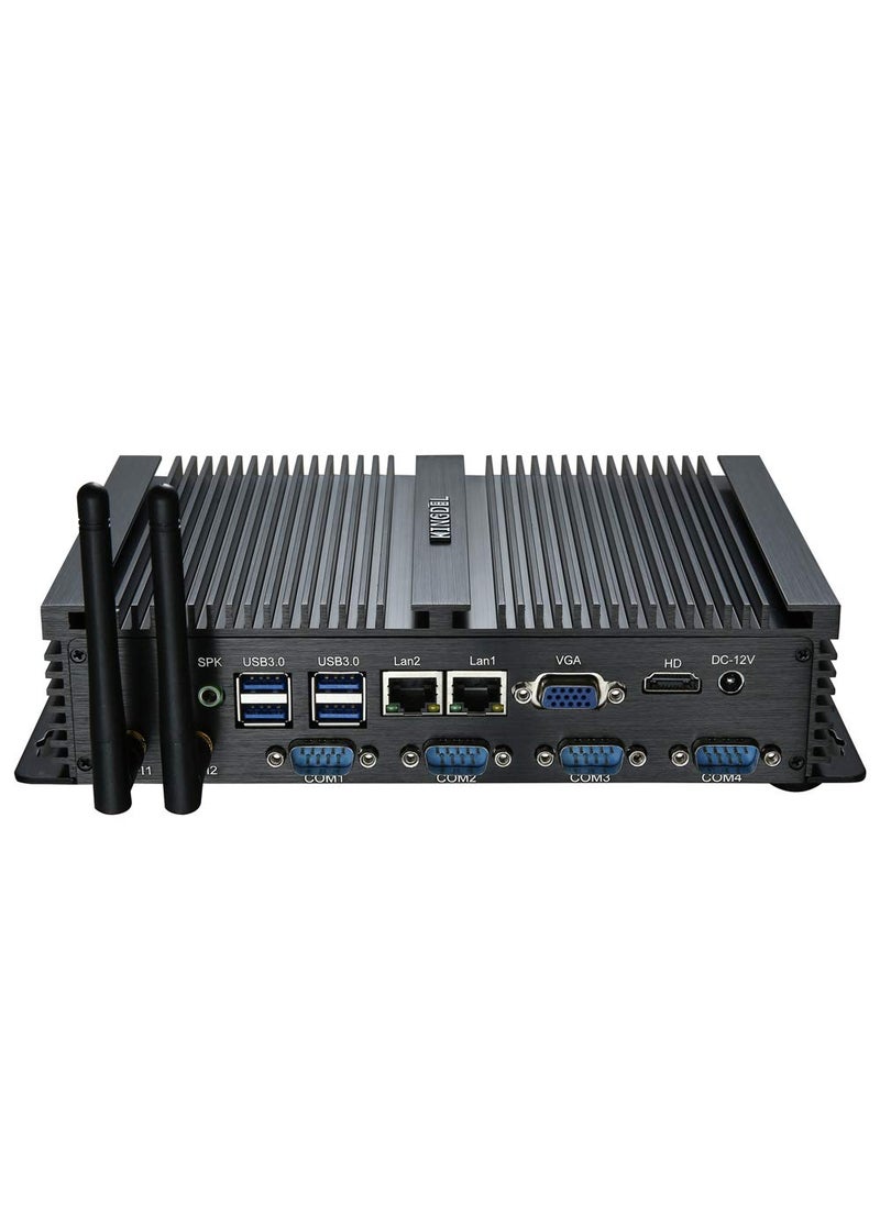 KINGDEL KINGDEL Powerful Mini Desktop Computer, Fanless Industrial PC, Core i5 Dual Core CPU, 8GB RAM, 512GB SSD, 2xNICs, 4xUSB 3.0, 4xCOM RS232, HD Port, Metal Case  - Image 1