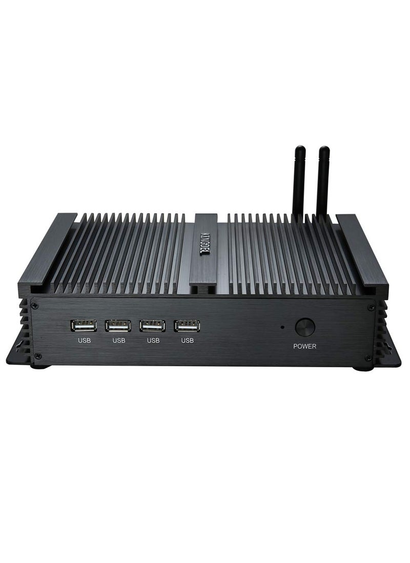 KINGDEL KINGDEL Powerful Mini Desktop Computer, Fanless Industrial PC, Core i5 Dual Core CPU, 8GB RAM, 512GB SSD, 2xNICs, 4xUSB 3.0, 4xCOM RS232, HD Port, Metal Case  - Image 2