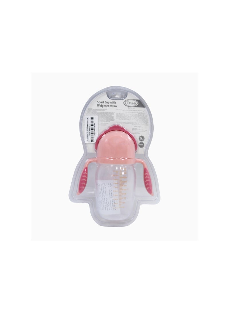 True Gold Sport Cup Weighted Straw – Pink with Penguin Print 12m+ - Image 2
