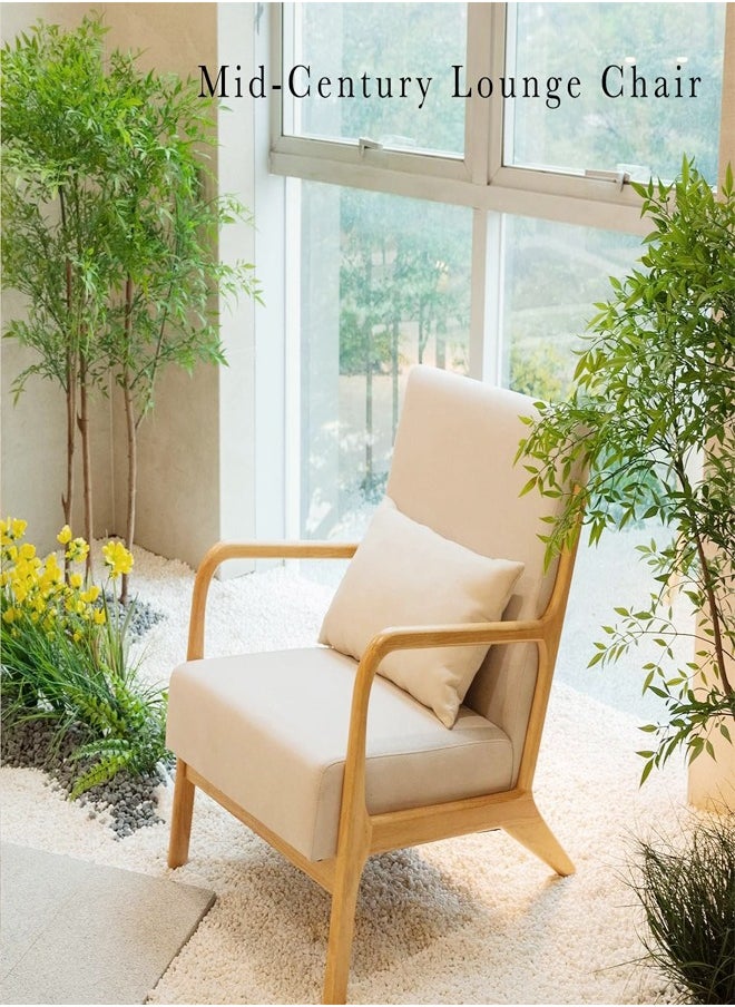 fashionhome Multifunction Mid Century Modern Armrest Side Upholstered Accent Chair Cushioned Sofa Chair Retro Chair with Arm for Office Reception Hall Living Room Garden Balcony Yard Poolside 60x73x70 cm  - Image 2