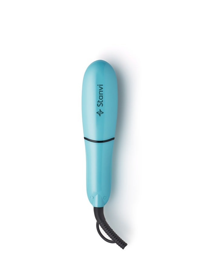 Mini Hair Straightener Brush Blue 