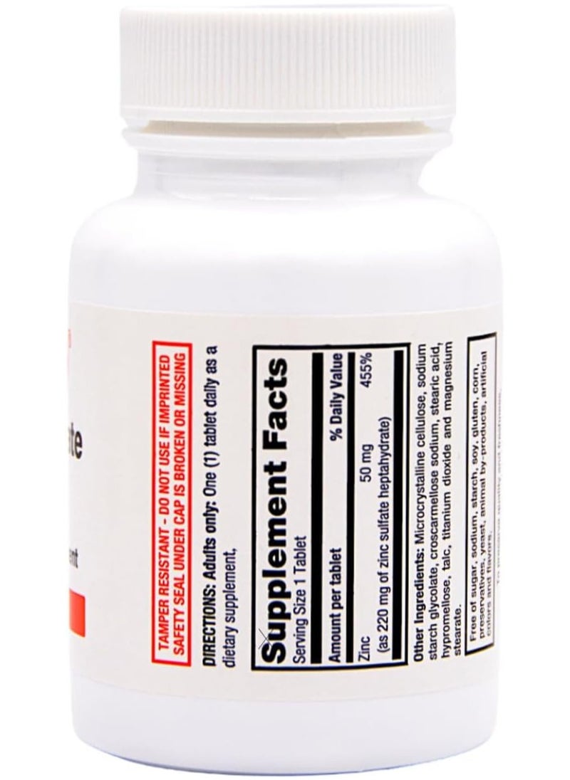 RUGBY LABORATORIES - Zinc Sulfate 220mg - 100 Tablets - Image 1