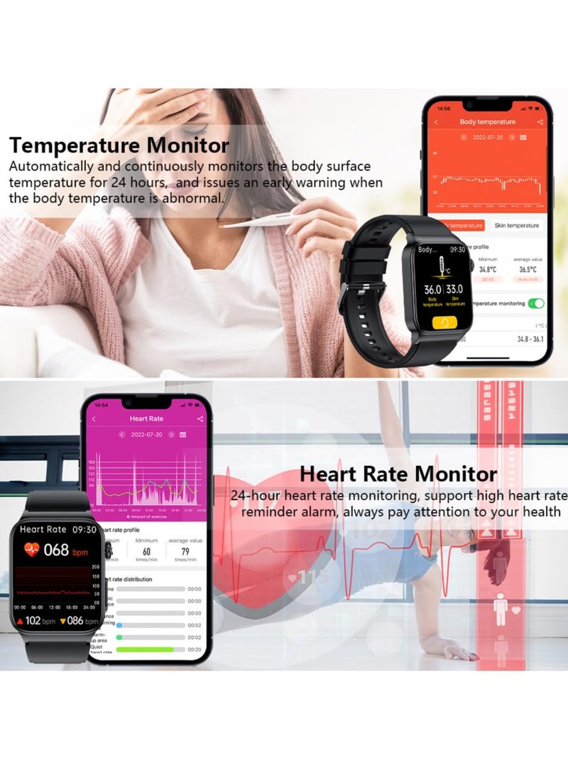 Excefore Smart Watch for Men Women,Bluetooth Built-in,Fitness Tracker Heart Rate Monitor Blood Oxygen Tracking, Waterproof Pedometer Activity Trackers Smart Watch for Android iOS Men Women  - Image 2