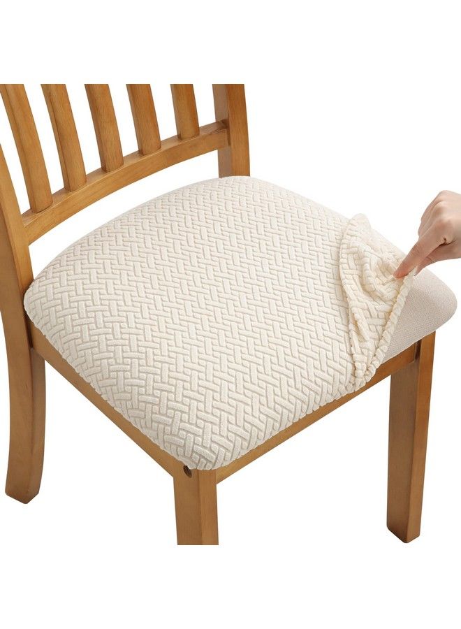 Fuloon Stretch Dining Chair Covers Chair Seat Covers Washable Seat Cushion Slipcover Chair Cover Dining Room For Hotel Ceremony Banquet Wedding Party (Beige 6) - Image 2
