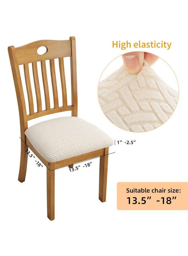 Fuloon Stretch Dining Chair Covers Chair Seat Covers Washable Seat Cushion Slipcover Chair Cover Dining Room For Hotel Ceremony Banquet Wedding Party (Beige 6) - Image 4