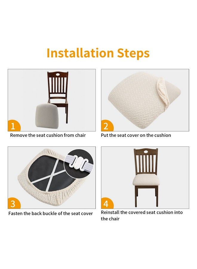 Fuloon Stretch Dining Chair Covers Chair Seat Covers Washable Seat Cushion Slipcover Chair Cover Dining Room For Hotel Ceremony Banquet Wedding Party (Beige 6) - Image 5