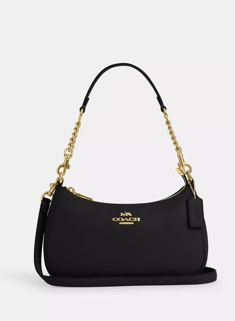 coachoutlet Coach Teri Women's Shoulder Bag In Signature Canvas, Women's Hand Bag, Women's Hobo Bag, Women's Tote Bag, Women's Travel Bag, Black 24cm - Image 1