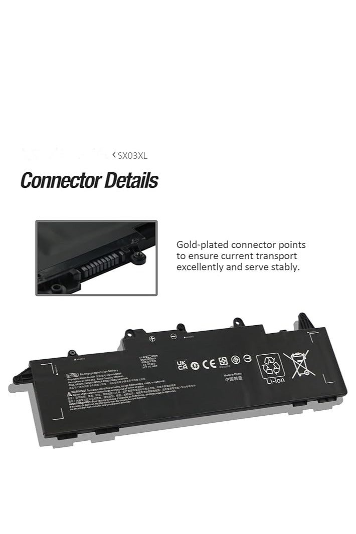 Terabyte بطارية SX03XL بسعة 45Wh و 11.4V متوافقة مع سلسلة HP ProBook X360 435 G7 435 G8 435 G10 بشاشة تعمل باللمس 13.3" 2 في 1 Ryzen 7 4700U 5800U 7730U Ryzen 5 4500U 5600U 7530U Ryzen 3 4300U 5400U 7330U - Image 4