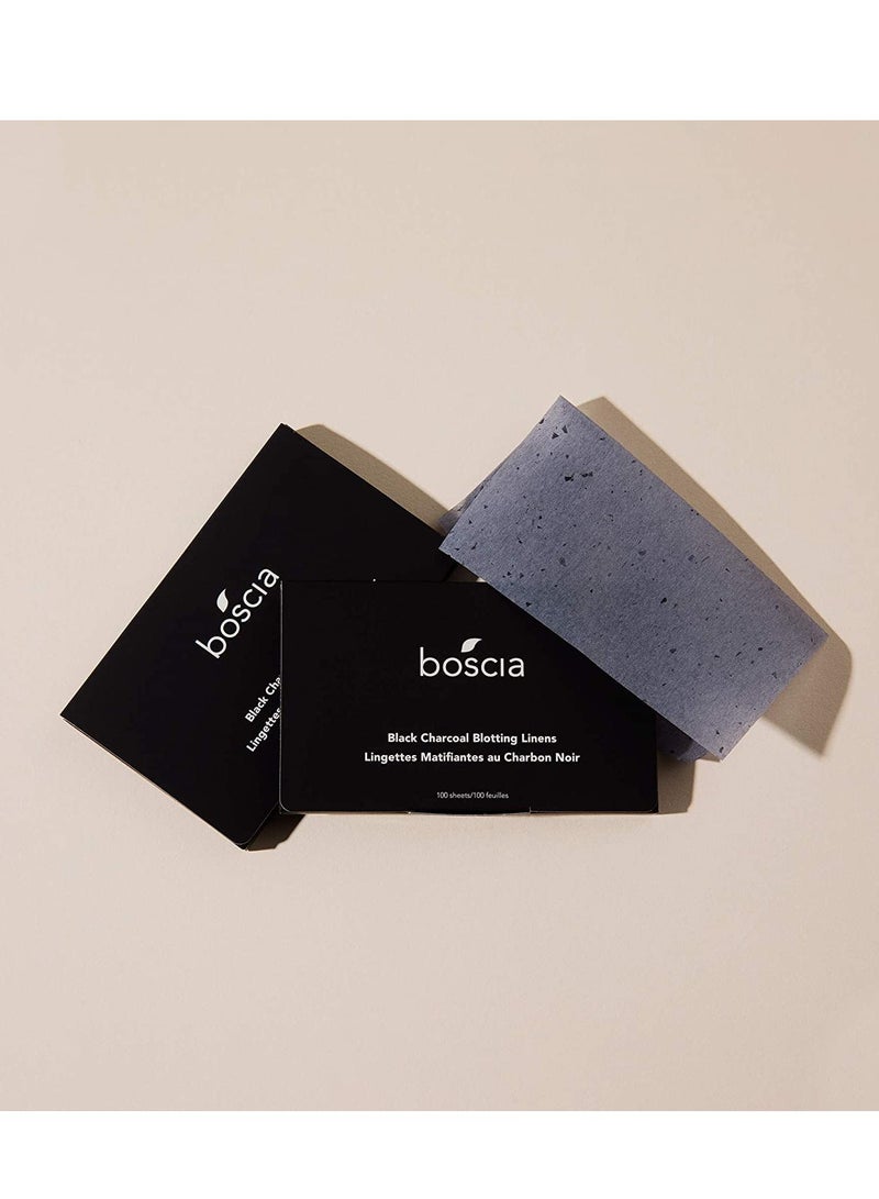 boscia boscia Black Charcoal Blotting Linens - Vegan, Cruelty-Free, Natural Skin Care - Oil Blotting Sheets for Face - For Combination to Oily Skin Types - Travel Size - 100 Sheets - Image 3