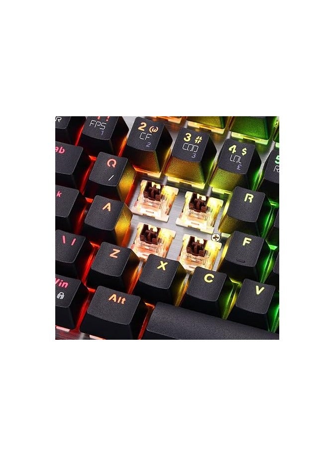 PKB92 RGB Gaming Mechanical Keyboard - OUTEMU Brown Switch - Software Support
