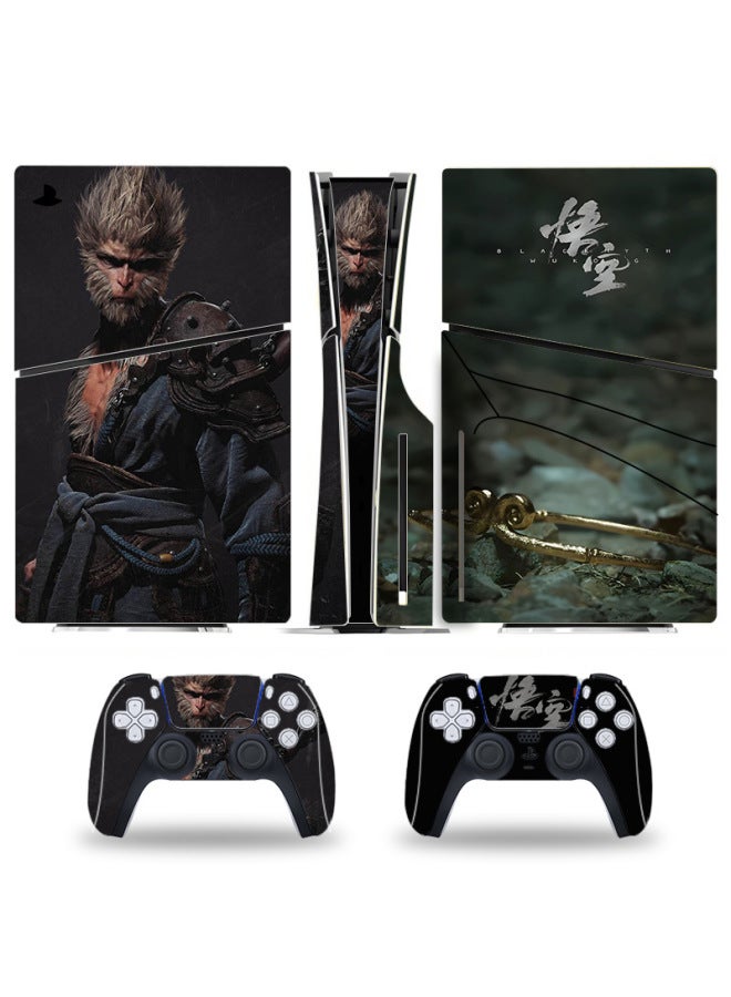 PS5slim Game Machine Sticker Black Myth Wukong Skin Peripheral Accessories Pain Sticker Digital CD-ROM Cartoon Sticker-Color:Black Myth Goku 002 - Image 3
