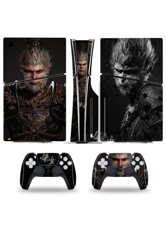 PS5slim Game Machine Sticker Black Myth Wukong Skin Peripheral Accessories Pain Sticker Digital CD-ROM Cartoon Sticker-Color:Black Myth Goku 002 - Image 2
