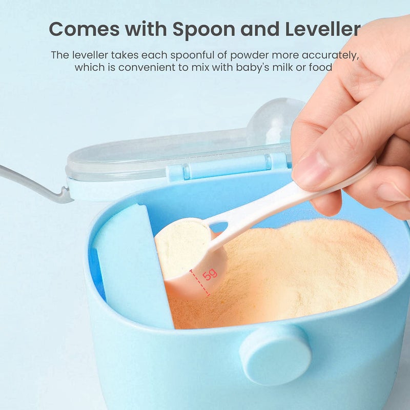 R for Rabbit صندوق الوجبات الأول من R for Rabbit المصنوع من السيليكون للأطفال، وعاء متعدد الوظائف لمسحوق الحليب 210 جرام (أزرق) - Image 5