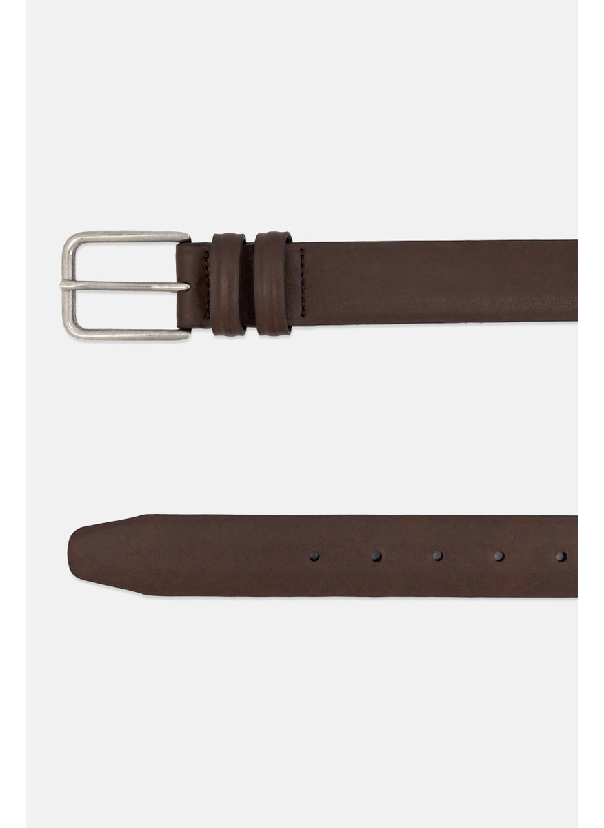 DOCKERS - Men Leather Buckle Belt, Dark Brown - Image 1