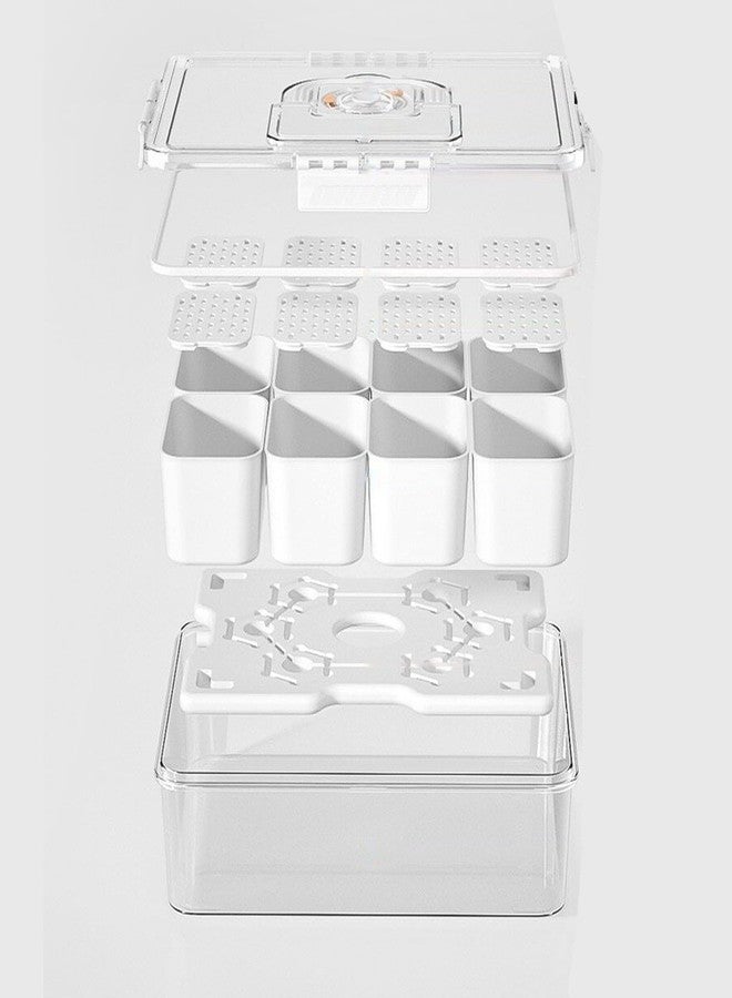 Bivpreom Snackle Box Container With Ice Pack，Chilled Serving Tray，Snackle Box With Ice Pack & Lid & 8 Compartments - Image 1