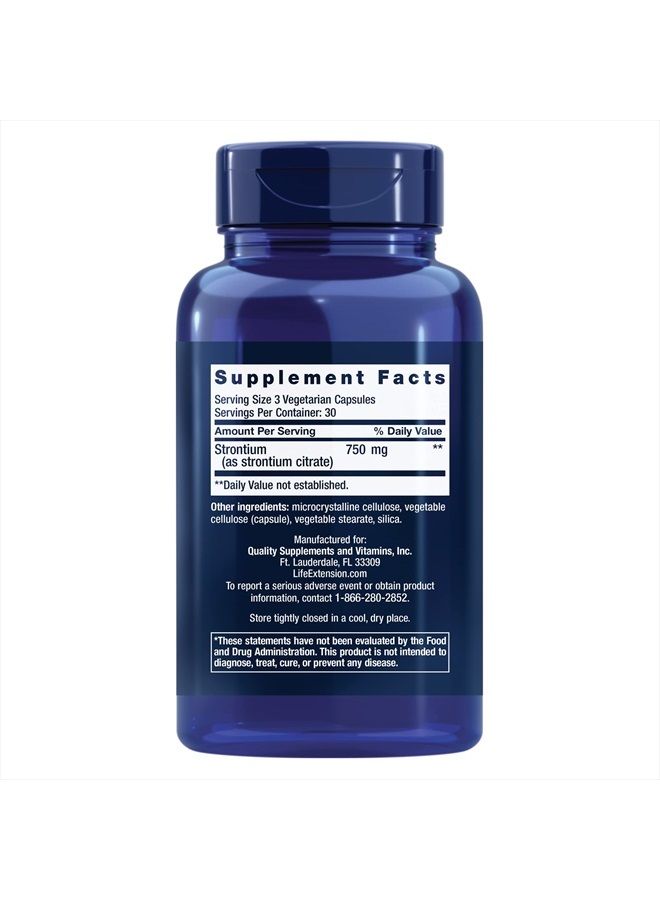 Life Extension Strontium Caps 750 mg - Bone Health Supplement - Supports Bone Tissue Density & Promotes Healthy Bone Aging – Non-GMO, Gluten-Free – 90 Vegetarian Capsules - Image 2