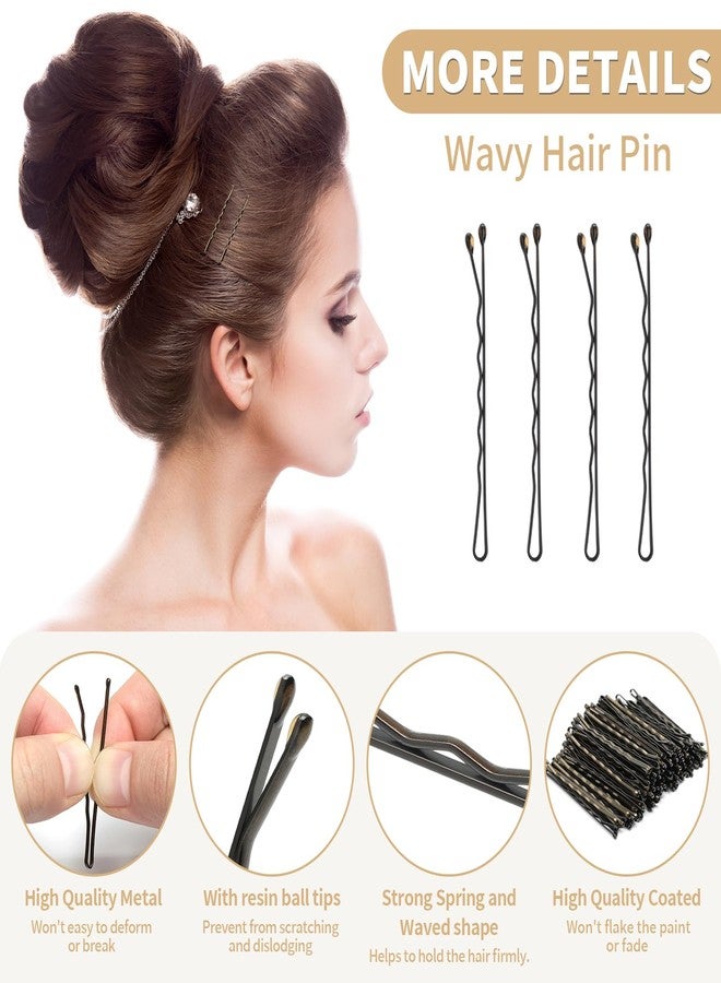 Mia Klein Bobby Pins, Hair Pins 2 Inch 60PCS Crimped Hair Grips for Kids, Girls, and Women, Secure and Easy for All Hair Types, With Ball Tips Design. Hair Accessories for Daily Use (Brown) - Image 3