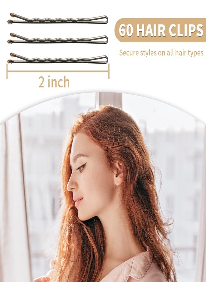 Mia Klein Bobby Pins, Hair Pins 2 Inch 60PCS Crimped Hair Grips for Kids, Girls, and Women, Secure and Easy for All Hair Types, With Ball Tips Design. Hair Accessories for Daily Use (Brown) - Image 4