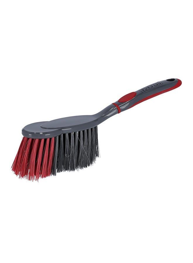 DELCASA 2-Piece Plastic Dustpan And Brush Set Grey/Red - Image 3